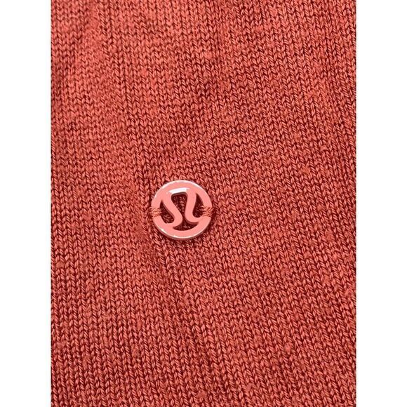Lululemon Back To Balance Rustic Clay Orange open back Knit Sweater sz 4 - Picture 7 of 8